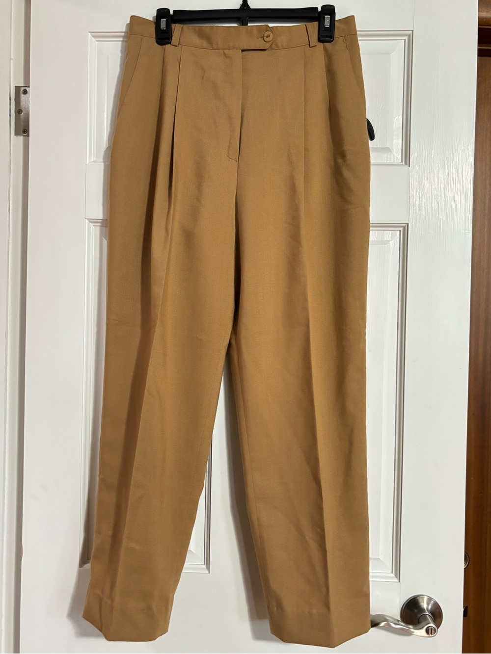 Women's Pleated High-Rise Trousers - Tan